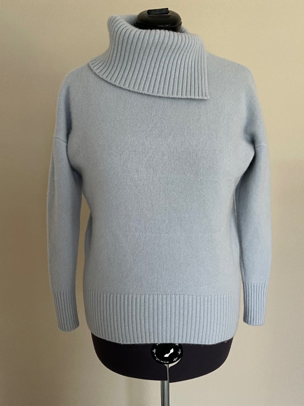 Nordstrom Signature 100% Cashmere Blue Cowl Neck Sweater Womens Size S